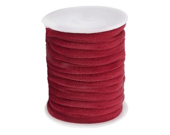 Velvet Cord - 8mm - 10 Meters - Velvet Trim Tubing Stretch Cord Red- Round Cords For Jewelry Making - Sewing DIY Bag Making Soft