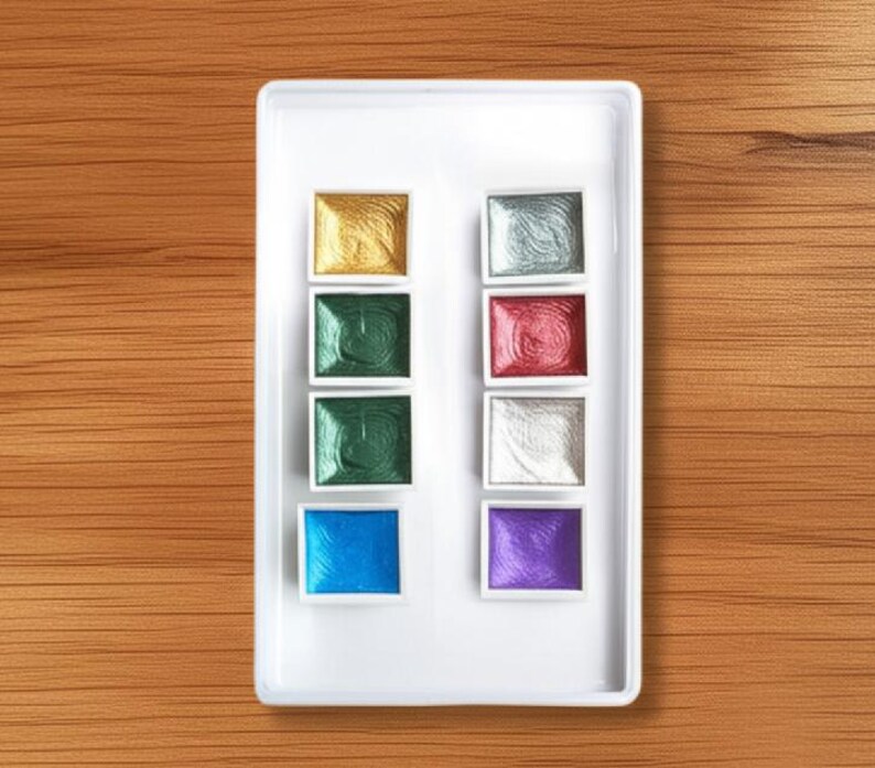 12 Colors Solid Watercolor Paints Set Textured Pearlescent Pigment Metallic Glitter Portable Painting Art Supplies Pallette d Acuarela Suit image 3