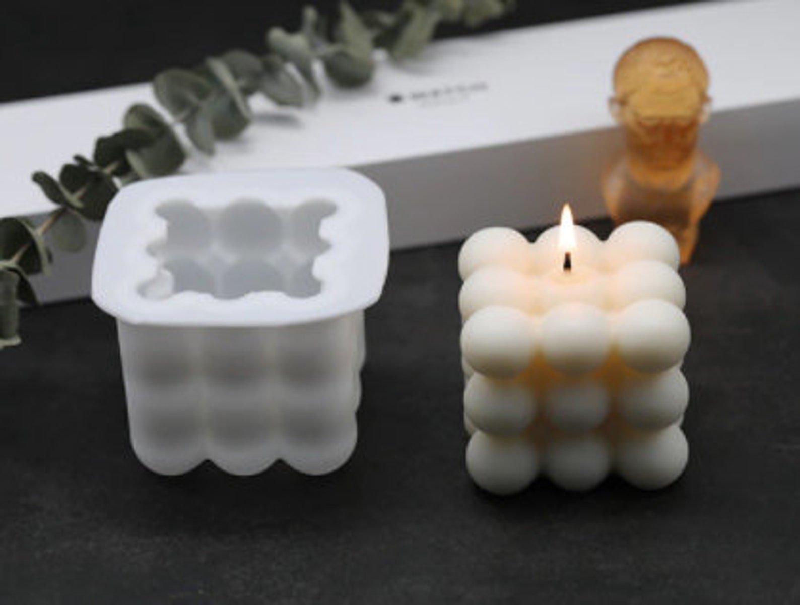 Bubble Candle Mold Cube Candle Mold Form Silicon Silicone Etsy