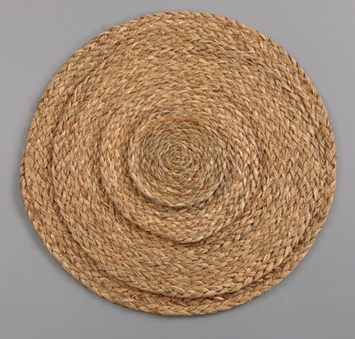 Round Woven Placemat Straw Table Mats Dining Mats Etsy