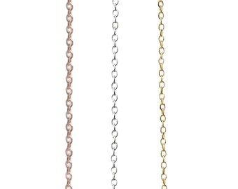 10cm 925 Sterling Silver Chain for Jewelry Making, Gold Chains Findings, Body Chains Crafts Accessories Flat Link Chain Bracelet Necklace