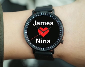 Reloj con foto personalizado - Esfera personalizada - Relojes con foto para hombre - Holzuhr Damen - Relojes para mujer - Parejas - Regalo para papá y esposo