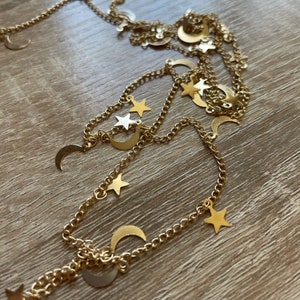 Star Moon Chain for Jewelry Making, Gold Silver Chains Findings, Stars Body Chains Crafts Accessories Wholesale Link Chain Bracelet Necklace image 1