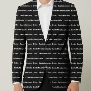 Personalized Suit - Custom Suit with Logo Picture Text Background - Made to Order - Gift for Dad Husband Men - Mens Suit - Mens Coat Blazer image 4