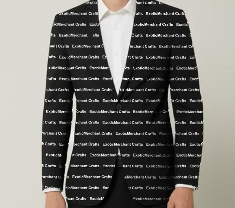 Personalized Suit - Custom Suit with Logo Picture Text Background - Made to Order - Gift for Dad Husband Men - Mens Suit - Mens Coat Blazer image 4