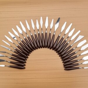 Juego de 21 espátulas para pintura al óleo: espátulas para artistas de pintura sobre lienzo para pinturas al óleo y acrílicas que crean texturas y efectos. imagen 5