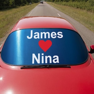 Custom Car Sun Shade - Personalized Windshield Cover Sunshade - Customizable with your Picture, Logo, Image, Text - Gift for Car Lovers