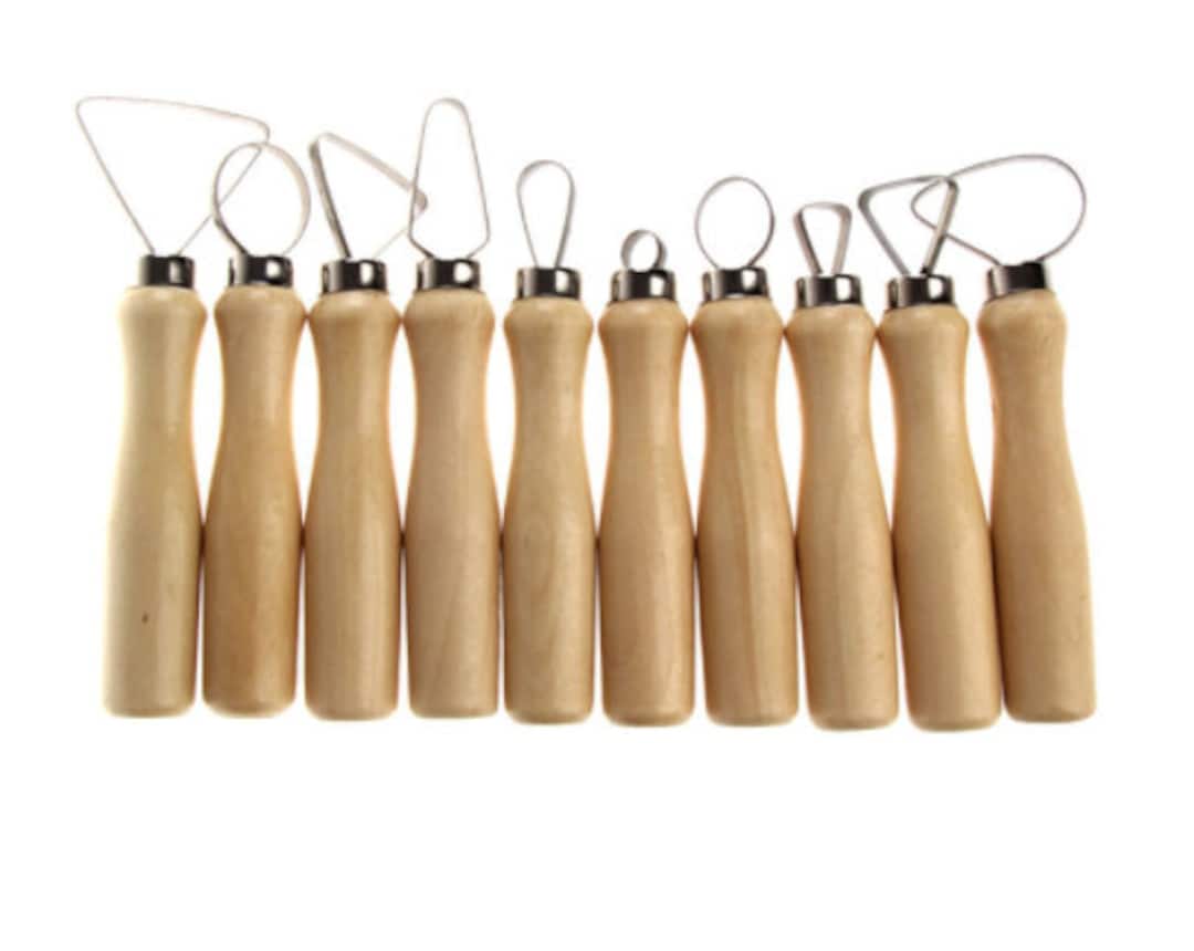 10 Pcs Wood Loop Tools for Pottery - Ceramics Clay Trimming Tools With ...