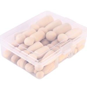 50 Pcs Wooden Peg Dolls - Unfinished Peg People Family - Natural Peg Dolls Blank Kit - Bulk Poupée Bois à Peindre - DIY Craft Supplies image 3