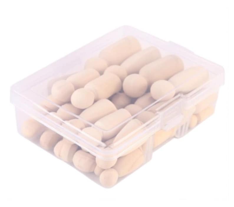 50 Pcs Wooden Peg Dolls - Unfinished Peg People Family - Natural Peg Dolls Blank Kit - Bulk Poupée Bois à Peindre - DIY Craft Supplies image 3