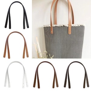 Leather Bag Handles With Rivet Punch Hole Ready Handbag Handles PU Leather Handle Purse Handle DIY Bag Making Accessories Strap image 1