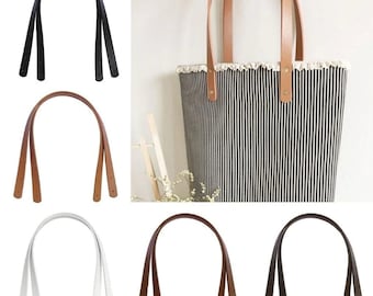 Leather Bag Handles With Rivet - Punch Hole Ready Handbag Handles - PU Leather Handle Purse Handle - DIY Bag Making Accessories Strap