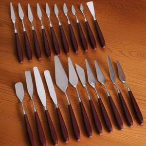 Juego de 21 espátulas para pintura al óleo: espátulas para artistas de pintura sobre lienzo para pinturas al óleo y acrílicas que crean texturas y efectos. imagen 2