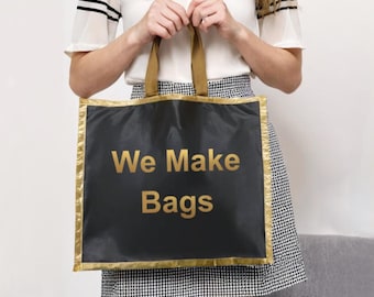 100 Pcs Custom Shopping Bags with Logo for Boutique - Personalized Plastic Bags with Logo Custom Merchandise Bags with Logo for Business