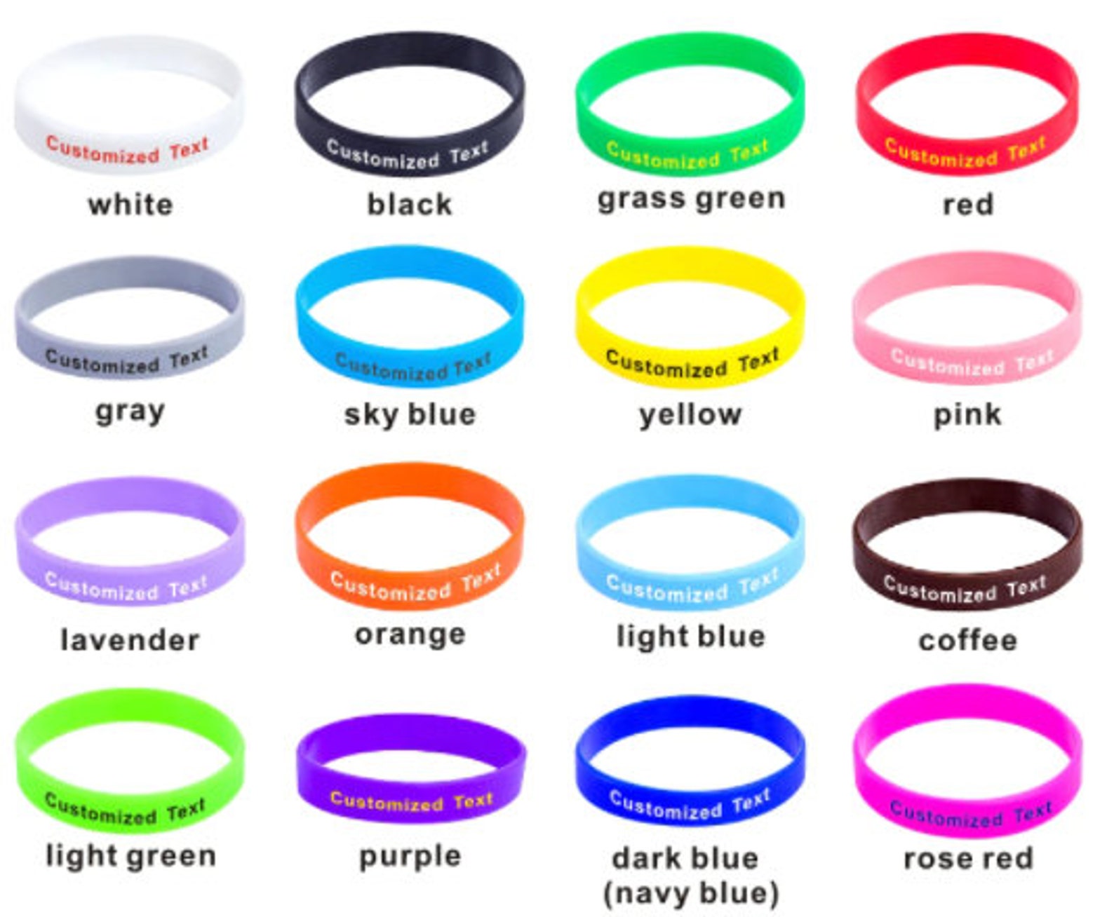 Custom Wristbands Personalized Text Printing Rubber Etsy UK