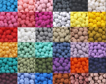 Round Silicone Loose Beads, Silicone Beads, Silicone Ball Spacer Beads Multicolor Beads, Jewelry Making, DIY Bracelets Necklace Jewelry
