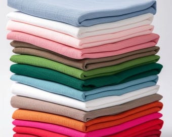 Bamboo Cotton Linen Fabric - Solid Cotton Fabric for Clothing Dress Skirt Needlework and Craft Fabric by the Meter Fabric by the Yard