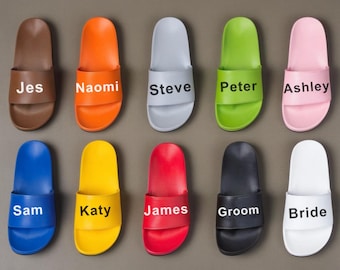 Personalized Slippers - Custom Slippers Photo Gift - Sandals for your Company, Event or Wedding - Custom Slides - Design Your Own Flipflops