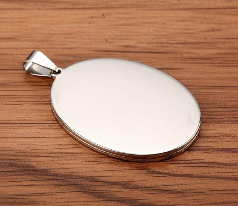 Gold Silver Cabochon Settings Stainless Steel Round Oval Bezel Tray Blanks Pendants with Clasp Glass Cabochon Pendant Tray 13 mm 25 mm 40 mm image 8