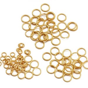 100 14K Gold Plated Jump Rings - Gold Open Jump Rings - 3mm, 4mm, 5mm, 6mm, 7mm, 8mm, 9mm, 10mm - Open Snap Close Rings Jewelry Findings