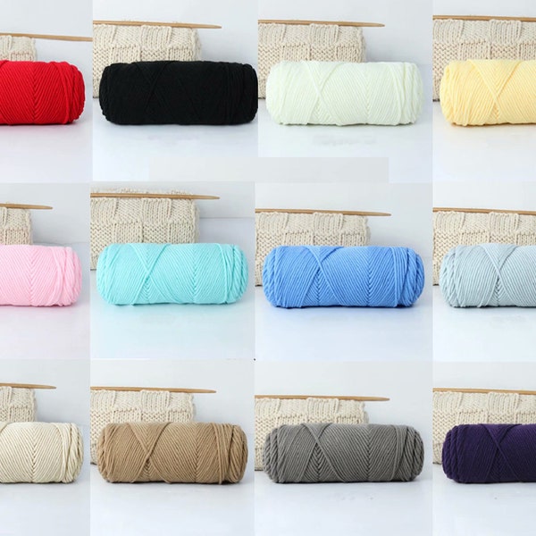 Yarn, 8 Strands Cotton Yarn, Knitting Yarn, Thick Yarn, Soft Yarn, Weaving Thread, Crochet Yarn, Weaving Yarn for Scarf Gloves