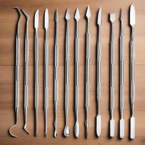 Clay Carving Tool - Wax Sculpting Ceramics - 12 Spatulas Carvers - Soap Hobbies Art - Dual Tip Stainless Steel Wax Carving Tool Pick Carver