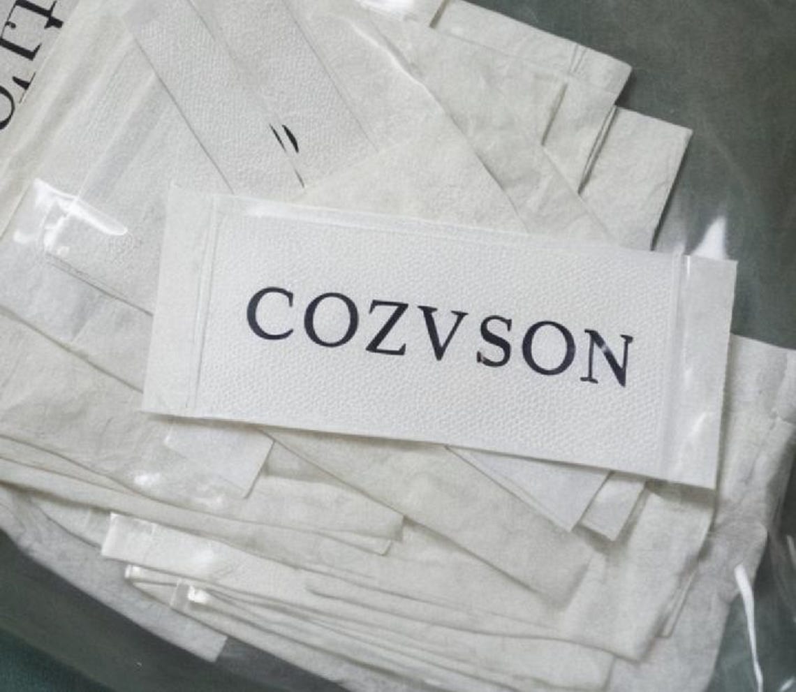 1000 Custom Clothing Labels - Beige Cream Fabric Sew in Sew on Labels ...