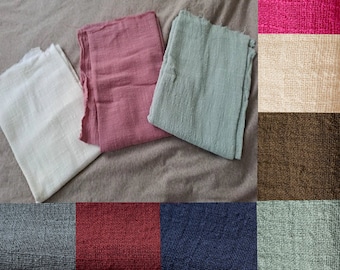 Cotton Linen Fabric - Solid Cotton Fabric for Clothing Dress Skirt Needlework and Craft Fabric by the Meter Fabric by the Half Yard Sewing