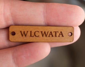 Custom Wooden Tags for Knitting - Personalized Wooden Labels for Handmade Items - Handmade Engraved Wood Tags - Logo Brand Labels Sewing