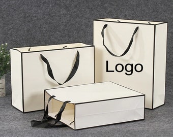 10 pièces sacs à provisions personnalisés avec logo pour boutique - sacs en plastique personnalisés avec logo sacs de marchandises personnalisés avec logo pour entreprise