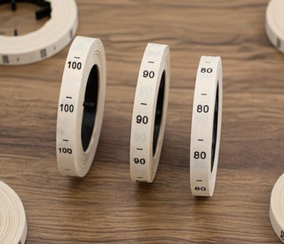 White Cream Clothing Size Labels - Woven Size Tag - T-shirt Size 