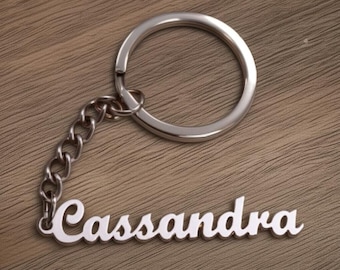 Personalized Name Keychain, Custom Keyring, Your Name Keychain, Durable Metal Key Chain, Stainless Steel Keychain, Nametag Luggage Tag, Gift