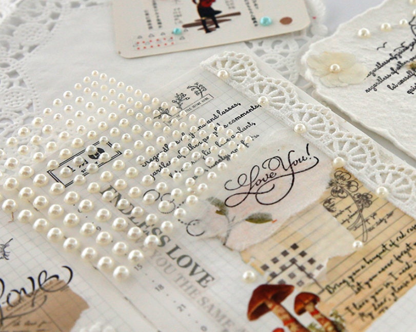 Self Adhesive Pearls Pearl Stickers Stick on Pearls Decorative Pearl  Stickers Invitation Decorations Rhinestone Gems Card Making 