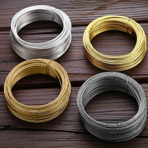 100 öglor minnestråd - Stålminnestrådsöglor för armband - Guld Silver Svart - Metallarmbandstråd - Smyckestillverkning - Rund trådlindning DIY