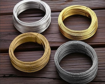 100 Loops Memory Wire - Steel Memory Wire Bracelet Loops - Gold Silver Black - Metal Bracelet Wire - Jewelry Making - Round Wire Wrap DIY