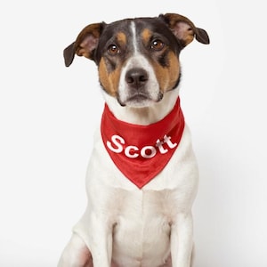 Gepersonaliseerde hondenbandana - aangepaste hondenbandana - huisdierbandana - hondensjaal - stropdas op hondenbandana - aangepaste cadeaus voor honden - hondenliefhebber cadeau