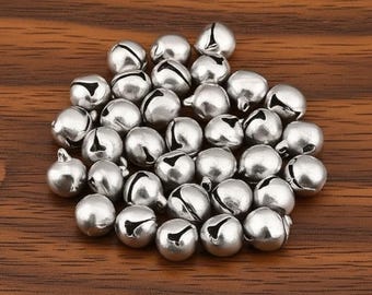 Bells 6mm Silver Steel Jewelry Craft Supply Jewelry Beading Bell Charms - For Jewelry Making Supplies, Bracelet Charm, Earring Charm, Pet