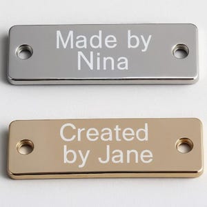 Custom Clothing Metal Tag, Sewing Metal Nameplates, Personalized Laser Engraved Tag with Logo, Bag Metal Label, Personalized Clothing Labels