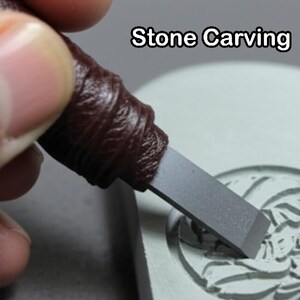 Stone Carving Set - Stone Engraving Tools - Stone Carving Chisel Set - Seal Engraving Kit - Seal Cutting Knife Set Tungsten Carbide Knife image 5