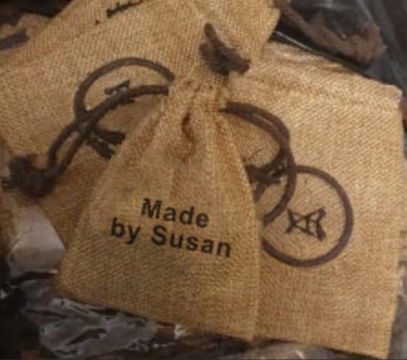 50 Pcs Custom Burlap Bags, Personalized Wedding Favor Holder Burlap Bags For Coffee, Drawstring Jute Bags Custom Your Name Or Logo Text