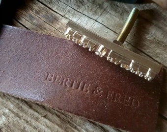 Custom Leather Stamp - Personalized Leather Stamp - Brass Iron Branding Stamp Iron Custom Logo Debossed Stamp - Wood Stamp - Carving