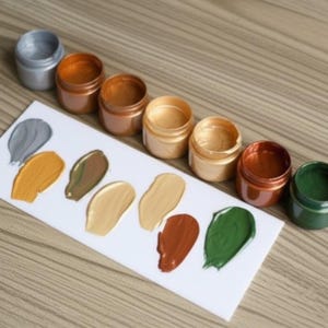 7 Pcs Metallic Acrylic Paint - Craft Paint - Gold Paint - Shimmer Paint - Folk Art Paint - Glittery Paint - Reflective Paint - Ceramic Paint