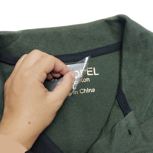100 Stk. Individuelles Halsetikett - Tagless Collar Label Shirt Label - Full Color Heat Transfer Care Labels Branding mit personalisiertem Logo