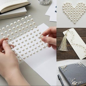 Pérolas autoadesivas | Adesivos de pérolas | Pérolas adesivas | Adesivos decorativos de pérolas | Decorações para convites | Pedras preciosas de strass | Fabricação de cartões