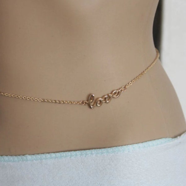 Custom Waist Chain - Personalized Name Belly Chain - Waist Beads for Women - Body Jewelry - Belly Necklace - Initial Belly Dancer Gift