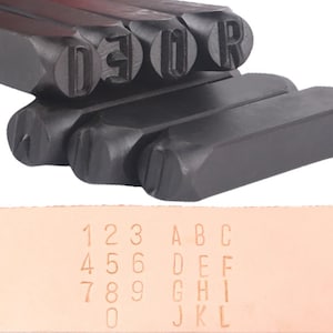 Juego de sellos de alfabeto de metal - Sello de letras mayúsculas y números - Sello de diseño de metal - Suministros para hacer joyas con estampado de metal DIY - Herramienta de joyería