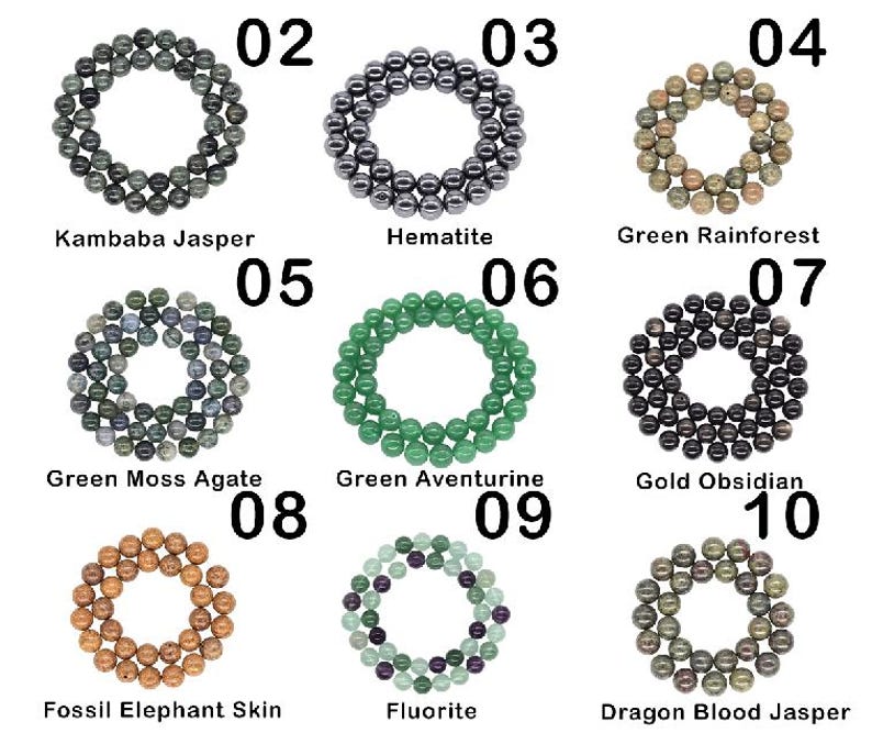 Natural Stone Beads - Bracelet Making Kit - Round Loose Gemstone Beads Lot For Jewelry Making Bracelet and Jewelry 4 mm 6 mm 8 mm 10mm DIY image 5