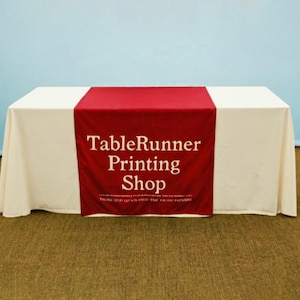 Custom Table Runner, Personalized Table Banner With Business Logo Name Picture For Pop Up Shop, Craft Shows Vendor Events, Trade Show