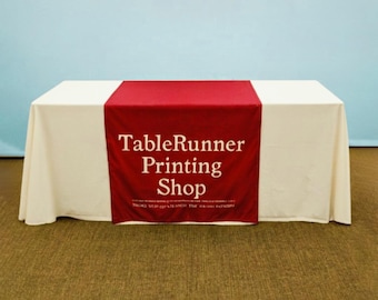 Custom Table Runner, Personalized Table Banner With Business Logo Name Picture For Pop Up Shop, Craft Shows Vendor Events, Trade Show