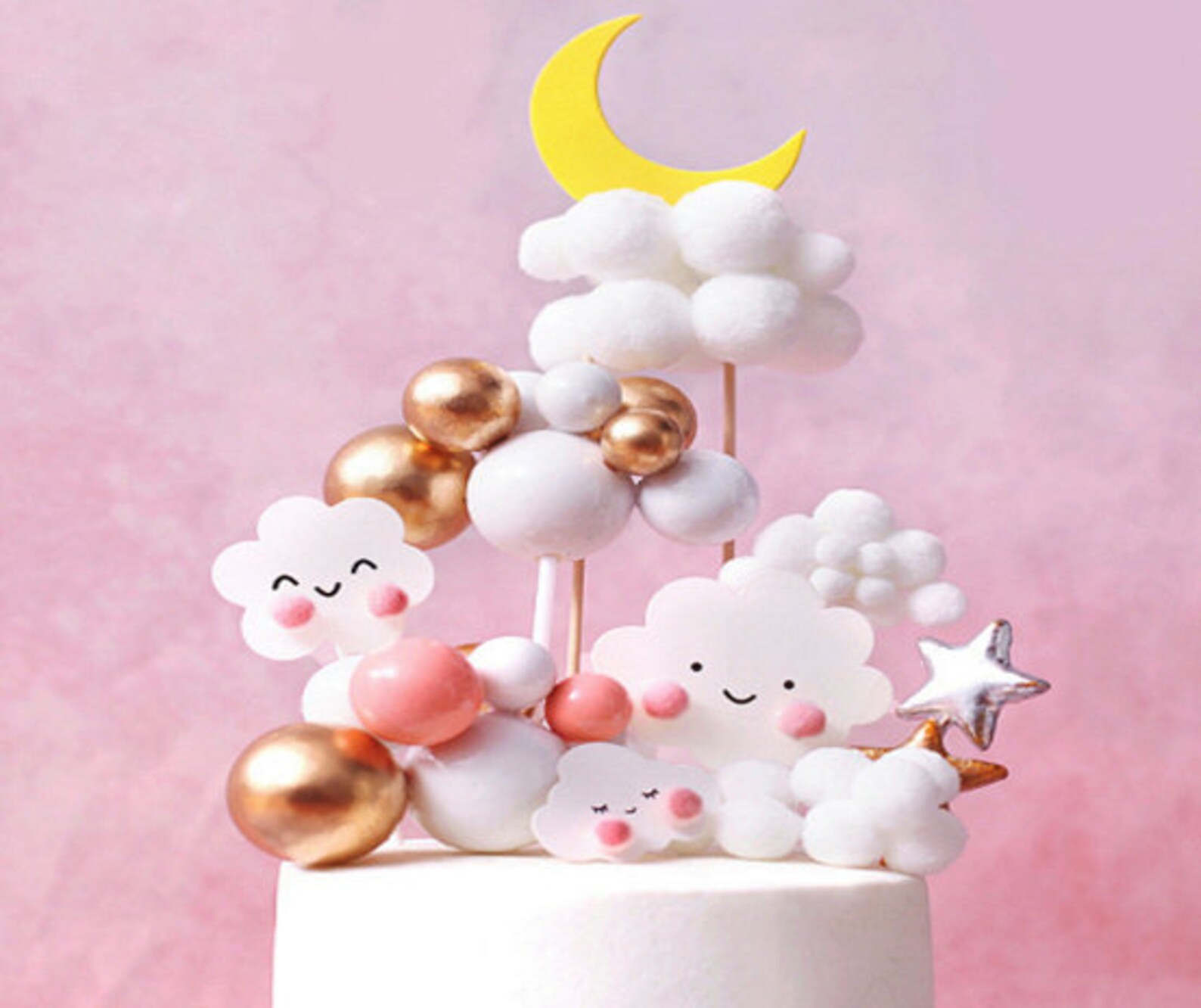 Cloud Cake Topper Cloud Cake Decorations Moon Cake Topper Etsy